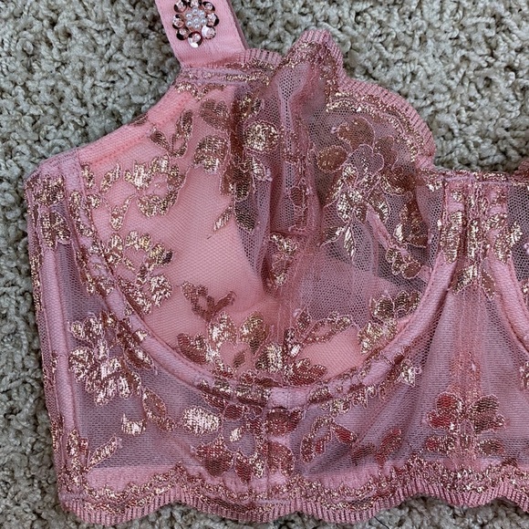 NWT Victoria’s Secret dream angels push up without padding pink lace bra sz 34D - Picture 5 of 9